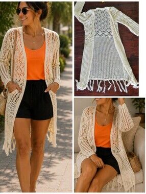 BOHO CROCHET OPEN Cardigan 💕